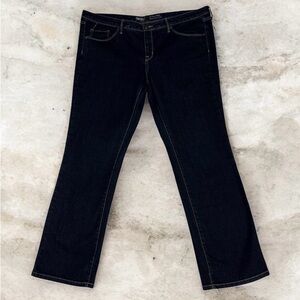 Mossimo Womens Jeans Size 16R Mid Rise Straight Leg Dark Wash Super Stretch